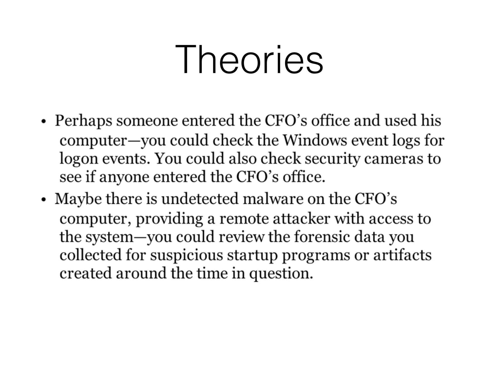 Theories
 
