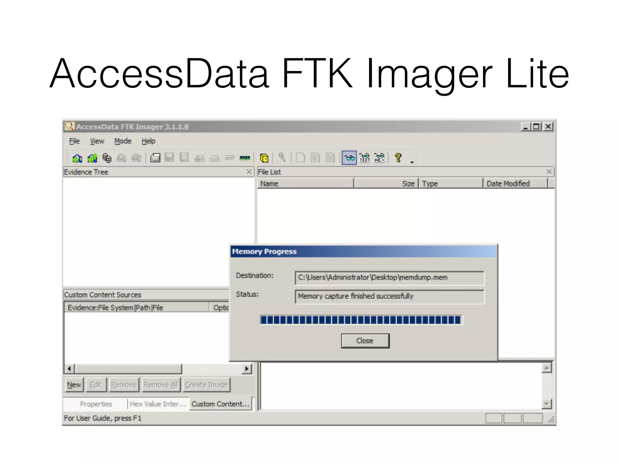 AccessData FTK Imager Lite
 