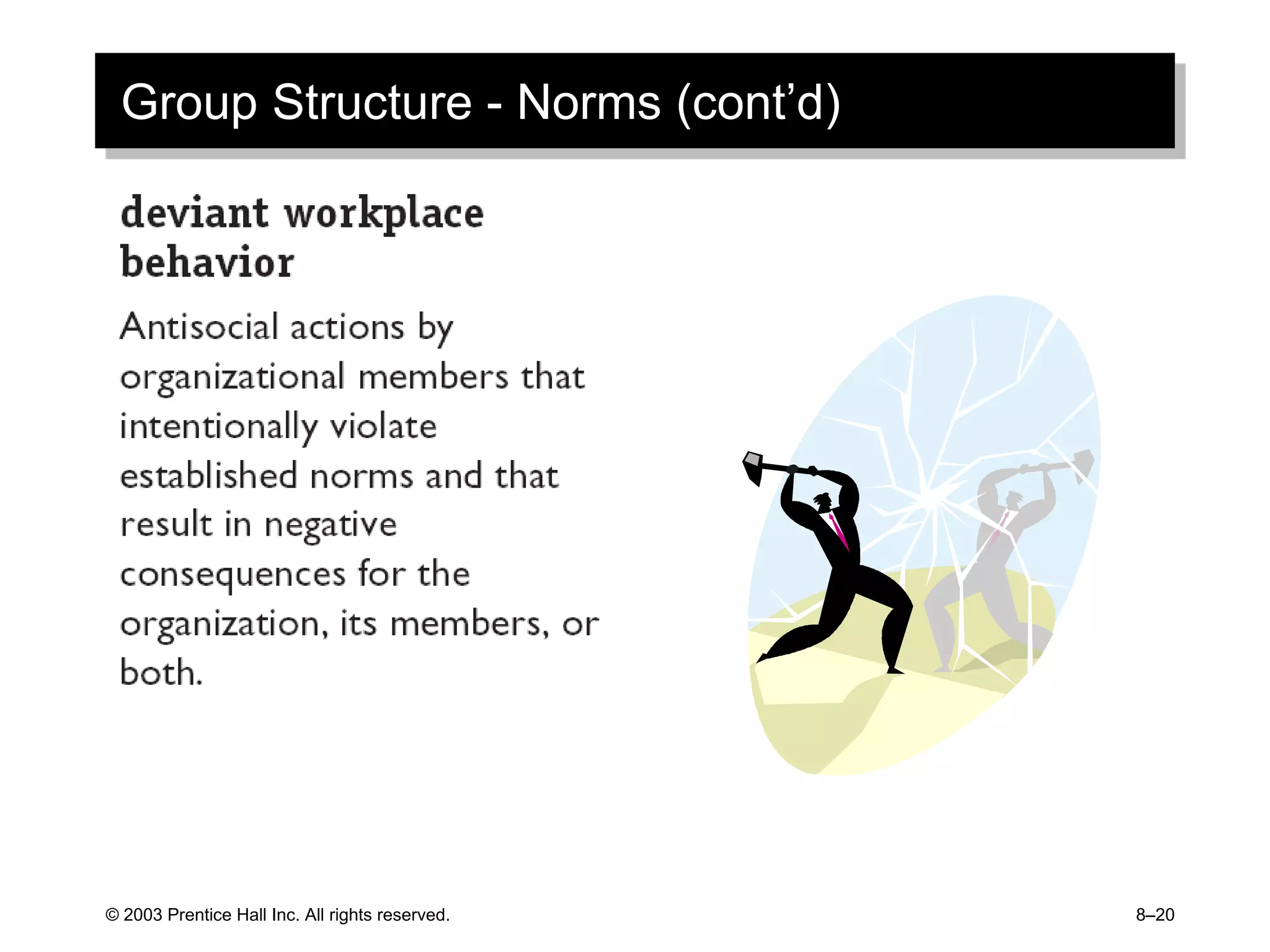 © 2003 Prentice Hall Inc. All rights reserved. 8–20
Group Structure - Norms (cont’d)
 