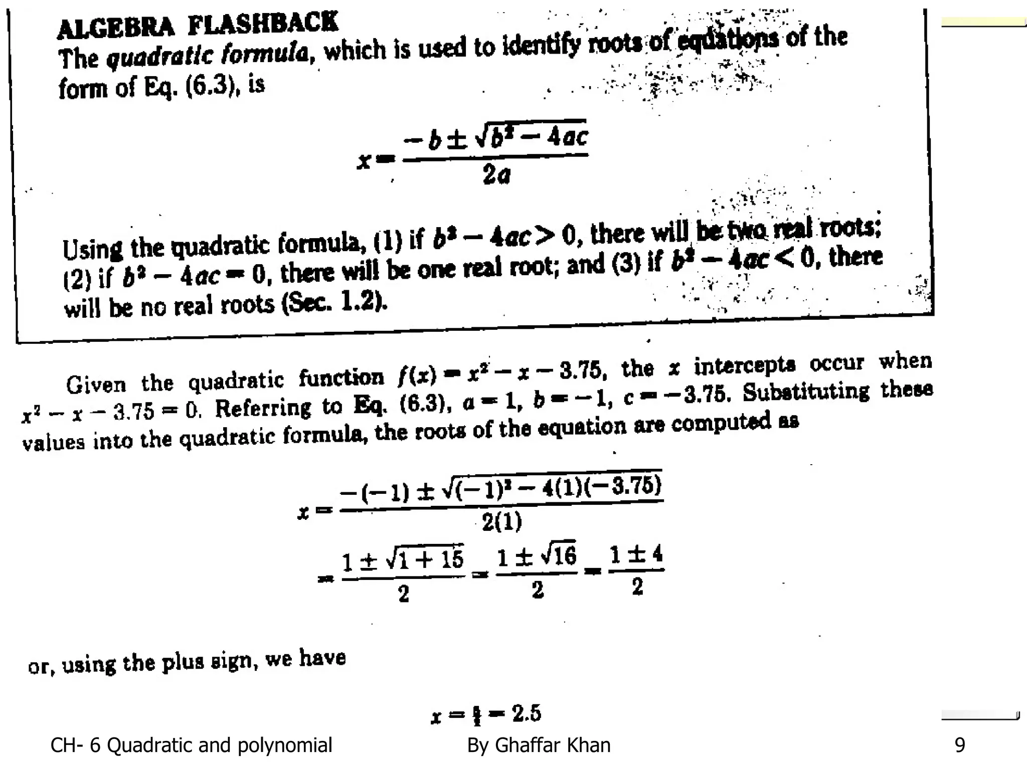 Quadratic formula