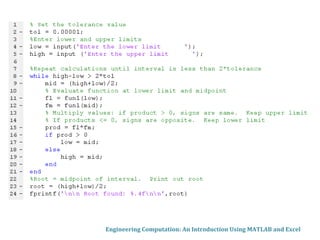Engineering Computation: An Introduction Using MATLAB and Excel
 