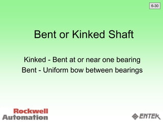 Bent or Kinked Shaft
Kinked - Bent at or near one bearing
Bent - Uniform bow between bearings
6-30
 