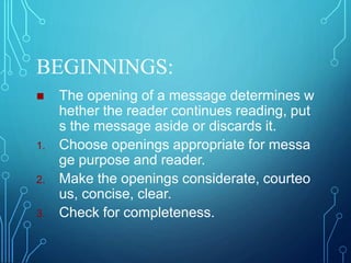 Preiliminary Message Ch 6, planning business messages | PPTX