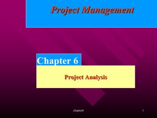 chapter6 1
Project AnalysisProject Analysis
Chapter 6
Project ManagementProject Management
 