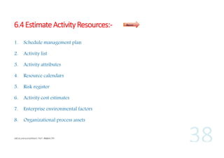 PMP PMBOK 5TH Ch 6 time management | PDF