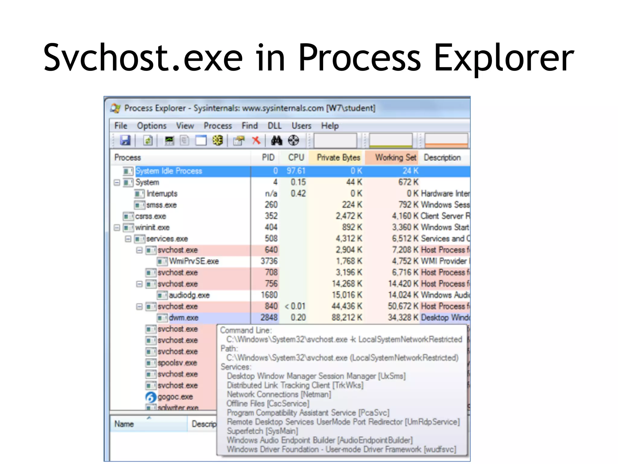 Svchost.exe in Process Explorer
 