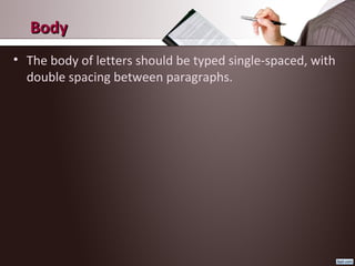 appearance and design of business message | PPT