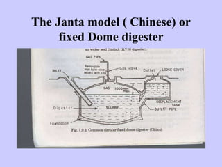 The Janta model ( Chinese) or
fixed Dome digester
 