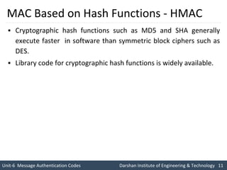 Comprehensive Overview of Message Authentication Codes in Network ...