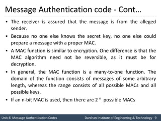 Comprehensive Overview of Message Authentication Codes in Network ...