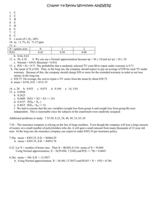 Chapter 7-8 Review Sheet Answers | PDF