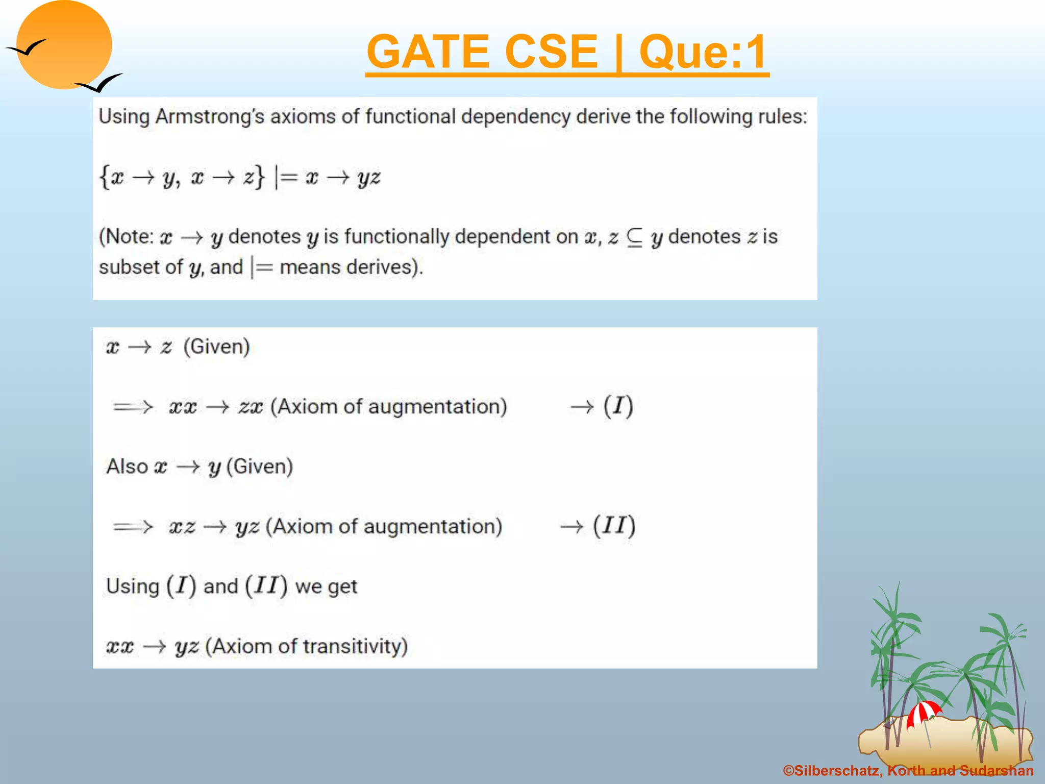 ©Silberschatz, Korth and Sudarshan
GATE CSE | Que:1
 