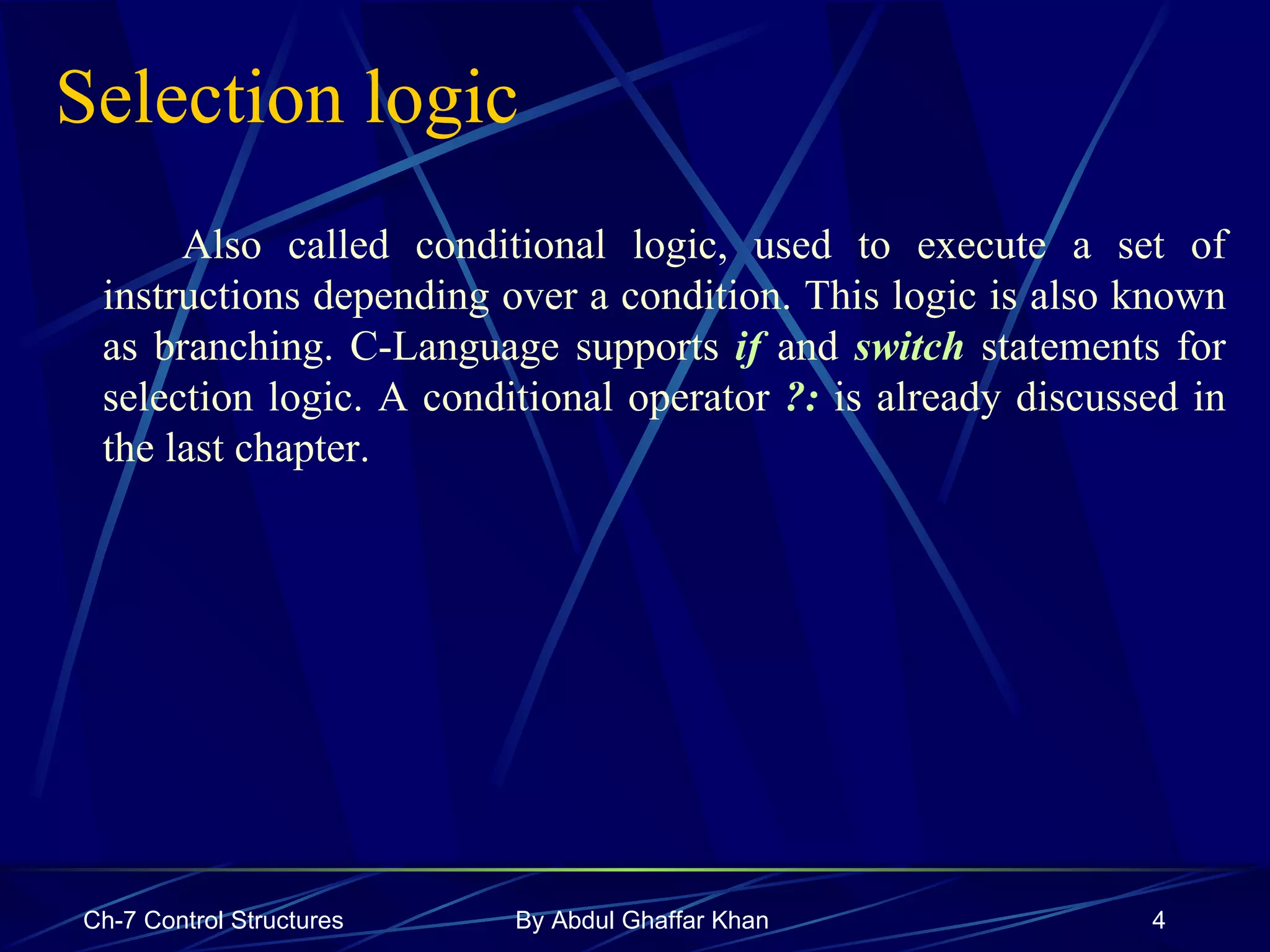 Control Structures | PPT