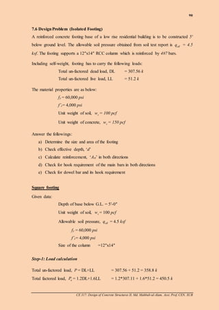 Ch 7 design of rcc footing | PDF