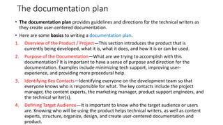 Planning and writing your documents - Software documentation | PPTX