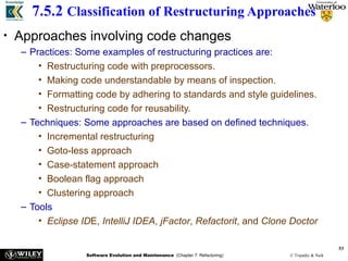 Restructuring Code Ch7-Refactoring software refactoring-001 | PPT