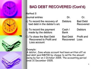 Ch 7 bad debts | PPT