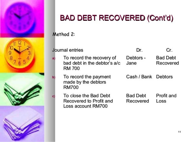 what does bad debt cost meaning