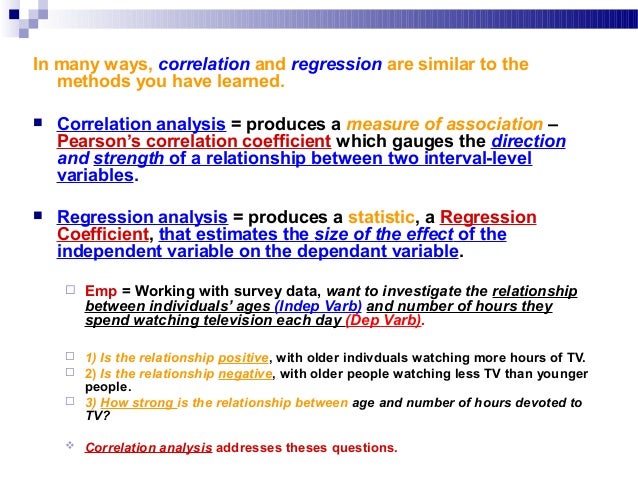 what are the uses and limitations of correlation and regression analysis