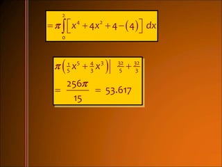        
2
4 2
0
4 4 4x x dx
 

 
 
5 3 32 3241
5 3 5 3
256
53.617
15
x x
 