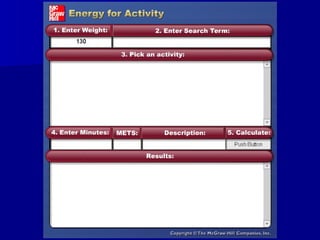 Energy for Activity 