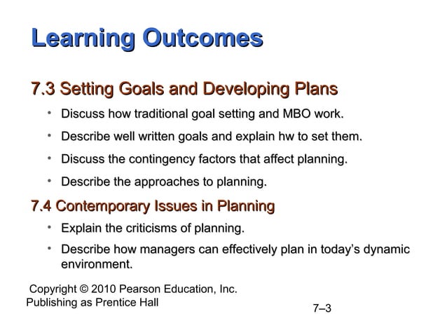 Ch 7 foundations of planning | PPT | Business | Business and Finance