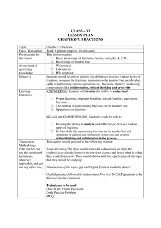 Ch 7 fractions_lesson pla_npdf | PDF