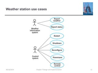 Weather station use cases
Chapter 7 Design and Implementation 1130/10/2014
 