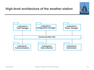 High-level architecture of the weather station
Chapter 7 Design and Implementation 1430/10/2014
 
