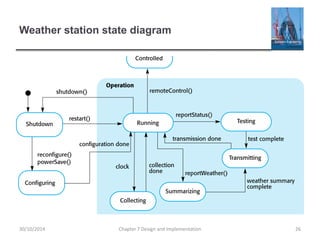 Weather station state diagram
Chapter 7 Design and Implementation 2630/10/2014
 