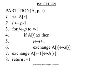 Ch 7 quick sort | PDF