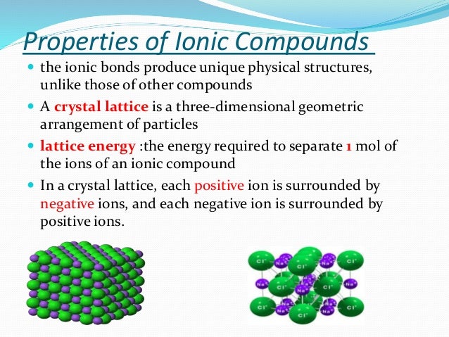 Ionic bonds and Ionic compounds