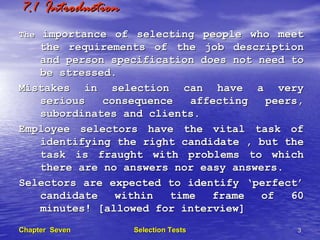 Recruitment Management-Ch 7 Selection Tests. | PDF | Resume Writing and ...