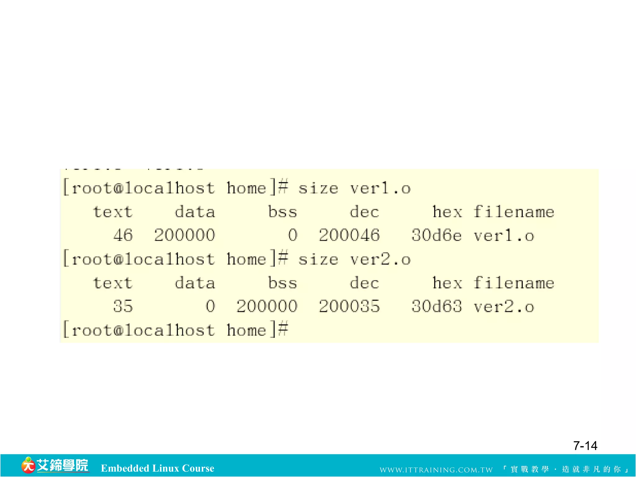 Embedded Linux Course 
7-14 
 