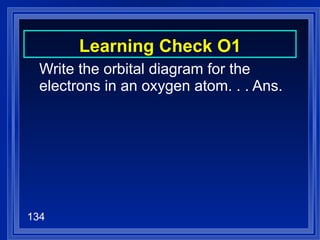 Learning Check O1 Write the orbital diagram for the electrons in an oxygen atom. . . Ans. 