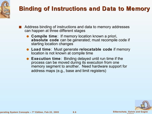 Chapter 8 - Main Memory | PPT