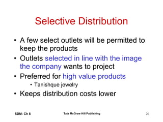 Ch8: Distribution Management & The Marketing Mix | PPT