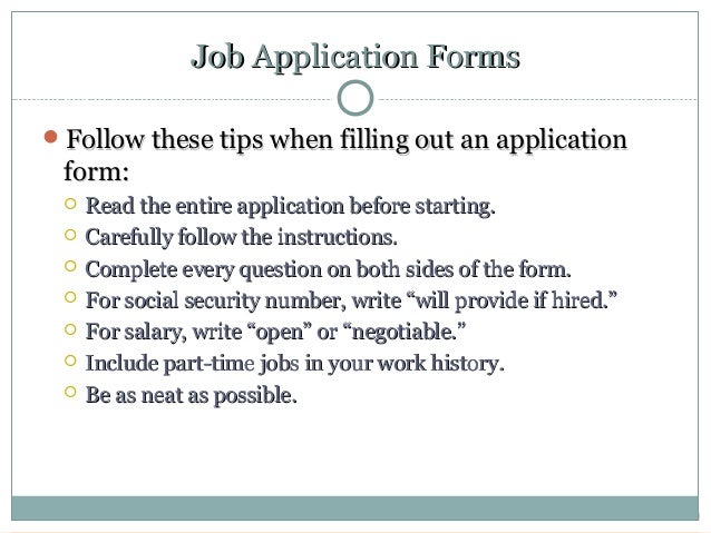 fill out a job application fill out a job application