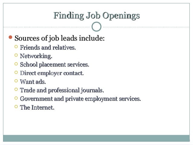 what is a job lead