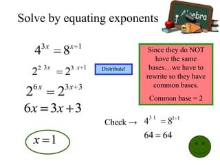 Ch8-2 Solving Exponential Functions | PPTX