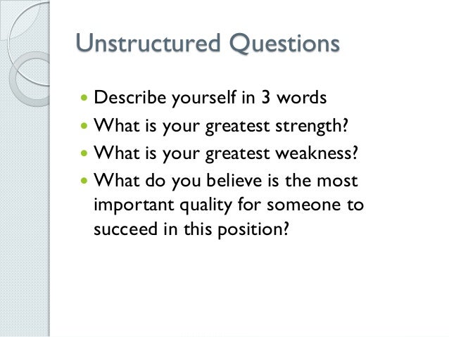 3 words to describe yourself interview