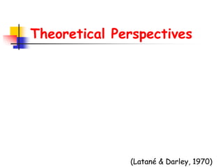Theoretical Perspectives
(Latané & Darley, 1970)
 