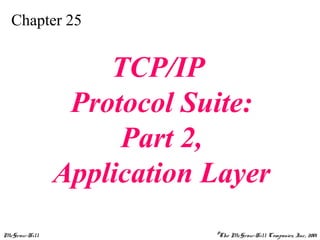 Chapter 25

TCP/IP
Protocol Suite:
Part 2,
Application Layer
McGraw-Hill

©The McGraw-Hill Companies, Inc., 2001

 