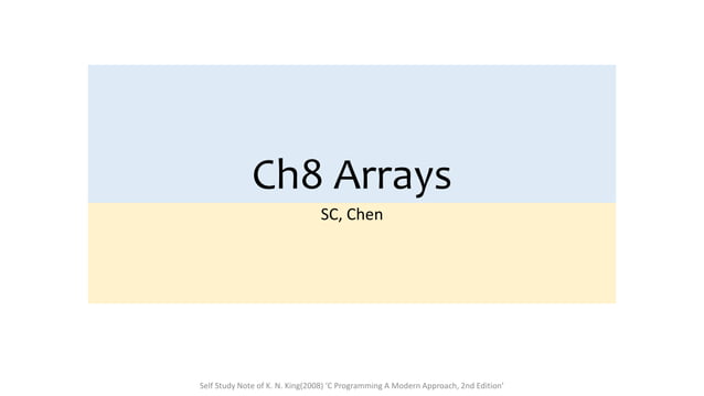 Ch8 Arrays | PPT