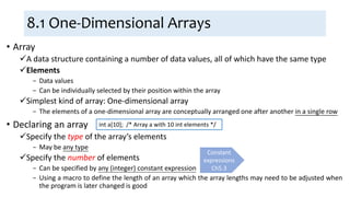 Ch8 Arrays | PPT