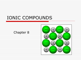 IONIC COMPOUNDS Chapter 8 