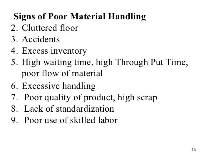 Ch 8 material handling
