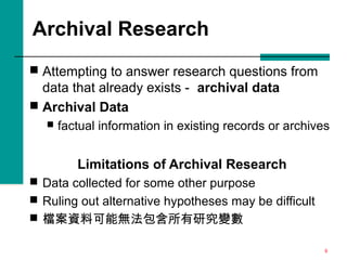 Ch8 nonexperimental research (i) (1) | PPT