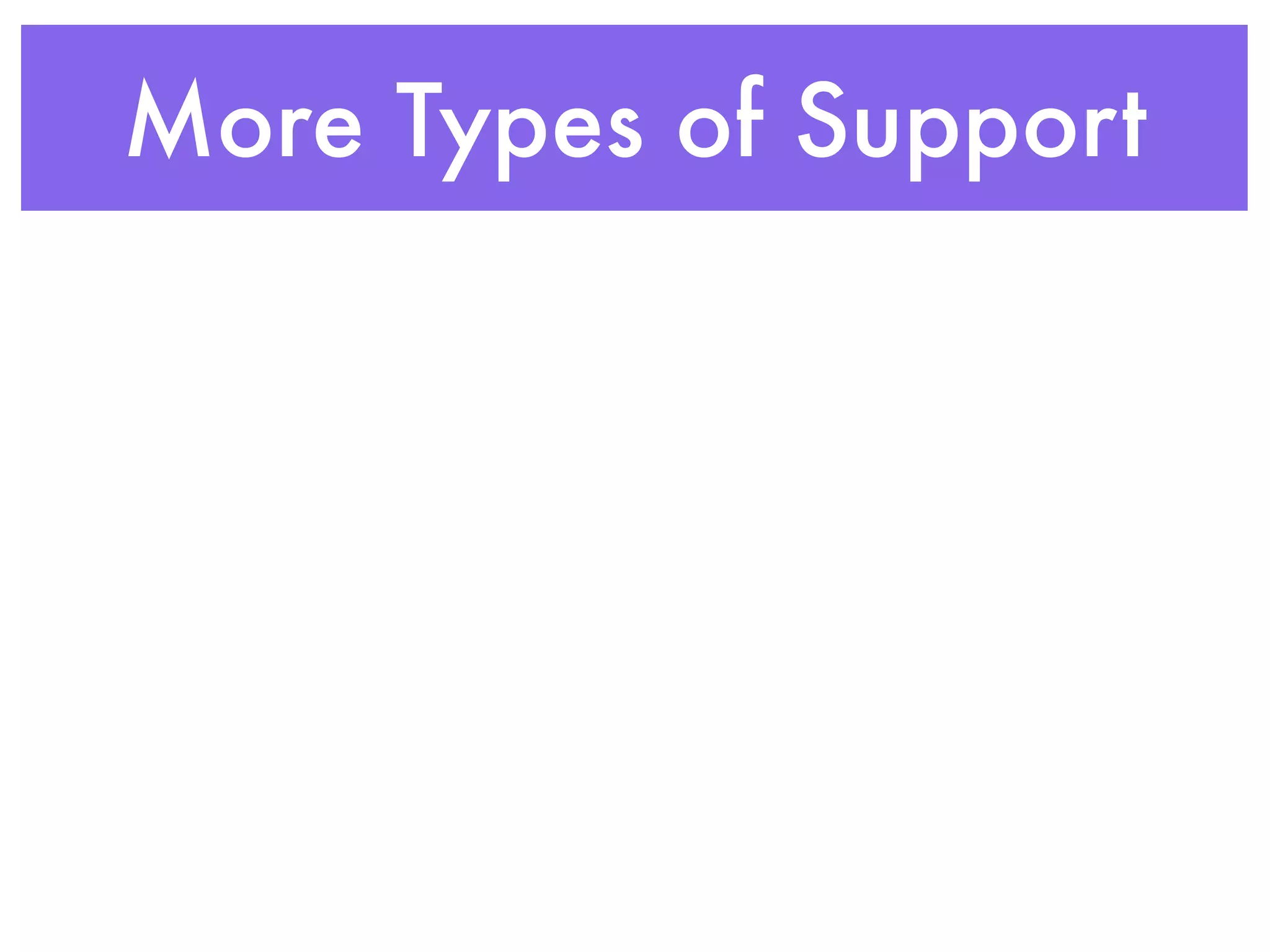 More Types of Support
 