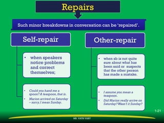 Conversational Routines Repairs CH 8 Pragmatics | PDF